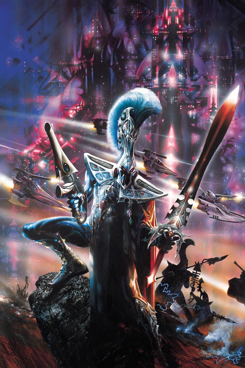 This image originally graced the cover of the third edition Eldar Codex.