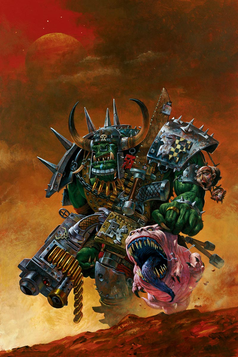 Ork Warboss with Attack Squig. This image was originally created for Inferno! Magazine.