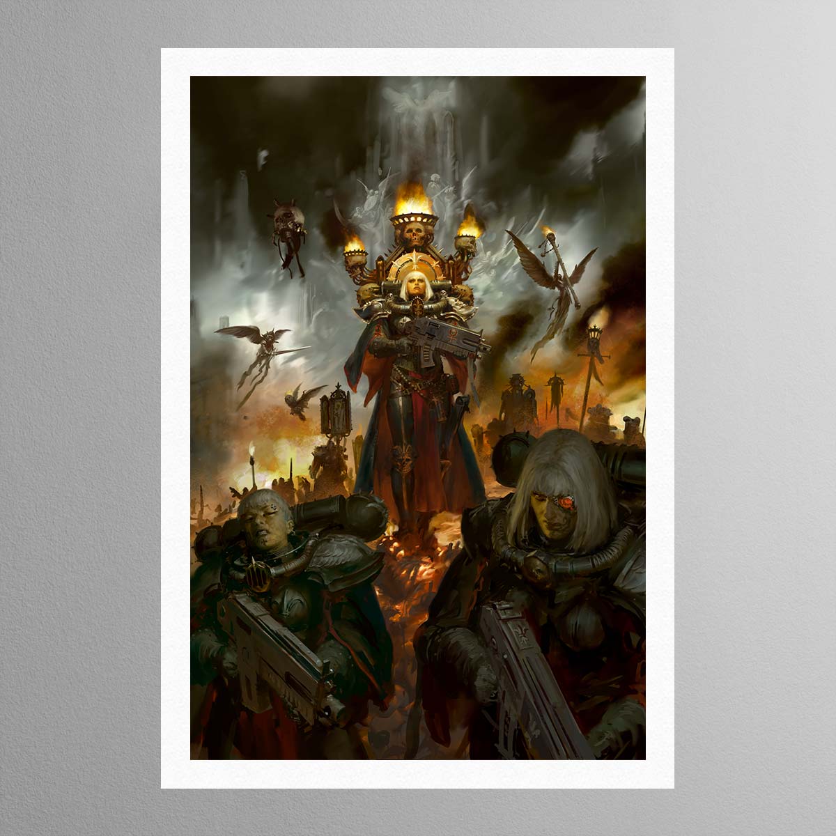 sisters of battle codex cover 2019-paul dainton-sisters-of-battle-codex-cover-2019-print-warhammer art