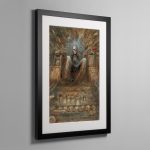 HE EMPEROR SITS UPON HIS GOLDEN THRONE – Framed Print