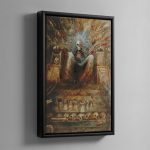 HE EMPEROR SITS UPON HIS GOLDEN THRONE – Framed Canvas