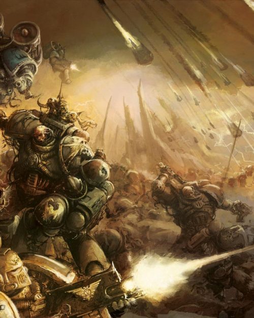 Traitor Legionnaires from the World eaters and Death Guard Legions purge those still loyal to the Emperor in one of the opening battles of the fabled Horus Heresy