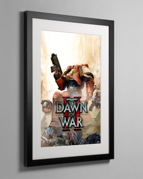 The cover for the popular RTS game Dawn of War 2 shows Space Marines of the Blood Ravens Chapter