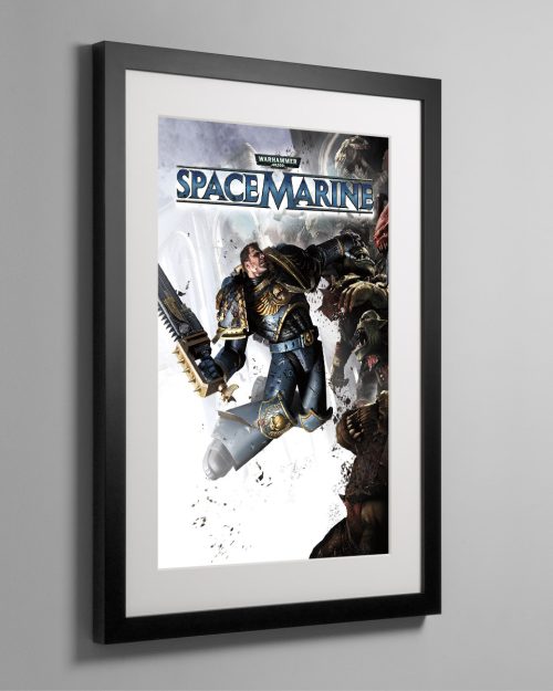 This piece of art was created for the cover of the Space Marine video game by THQ.