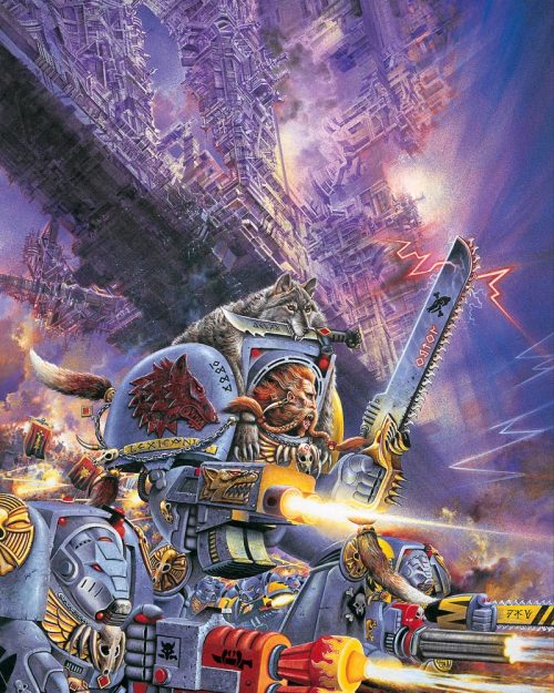 This image adorned the cover of the second edition Space Wolf Codex.