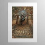 The Emperor Sits Upon His Golden Throne – Mounted Print