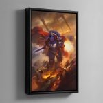 Ultramarines Captain in Gravis Armour – Framed Canvas