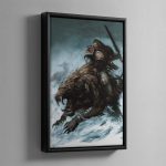 Space Wolf on Thunderwolf – Framed Canvas