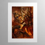Ultramarine Bladeguard Veterans vs Chaos Lord – Mounted Print