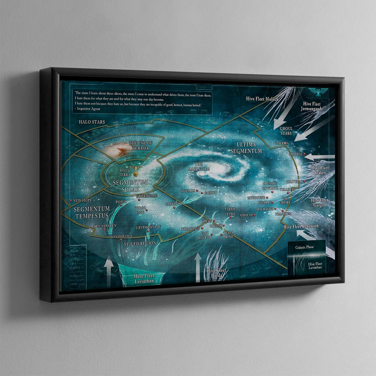 Tyranid Leviathan Map – Framed Canvas