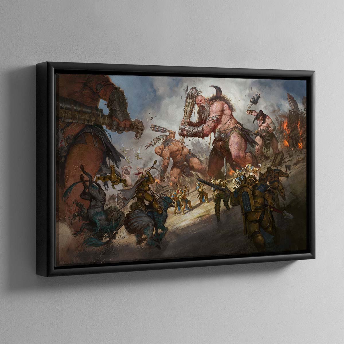 Sons of Behemat vs Stormcast – Framed Canvas