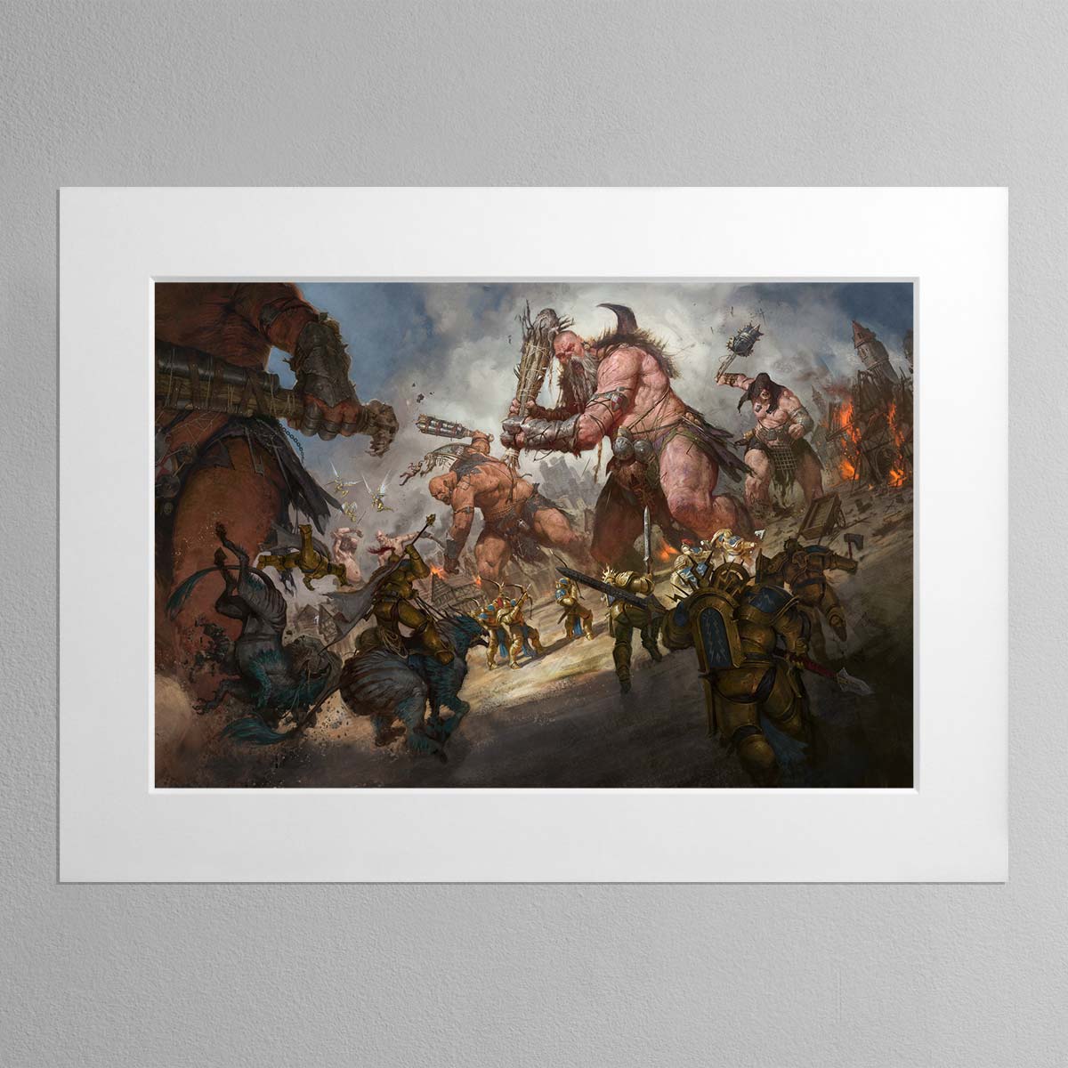Sons of Behemat vs Stormcast – Mounted Print