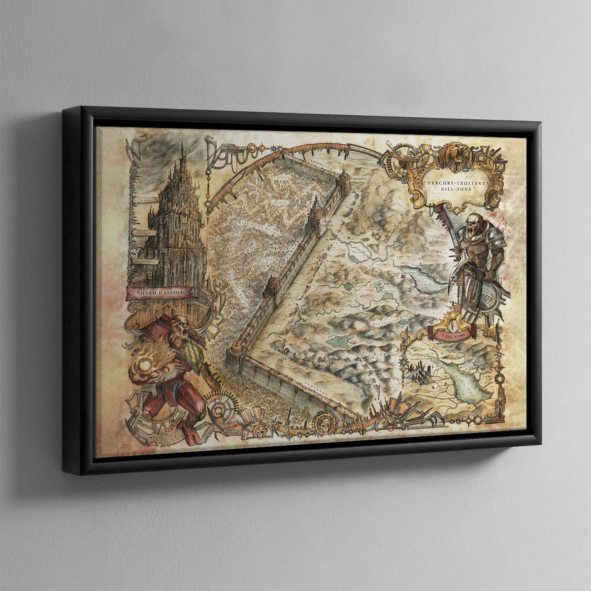 Siege of Terra Mortis Mercury Gate Map – Framed Canvas