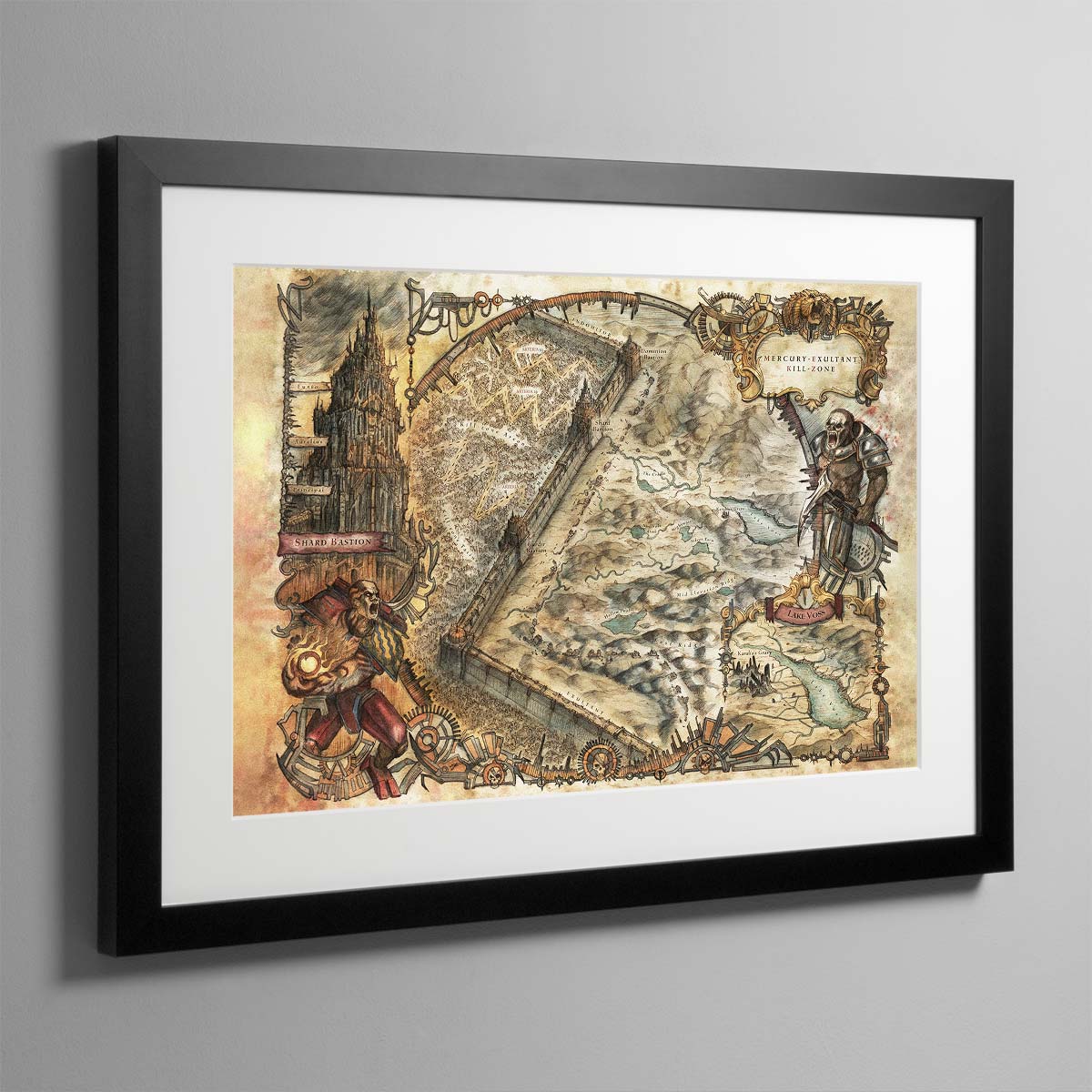 Siege of Terra Mortis Mercury Gate Map – Framed Print