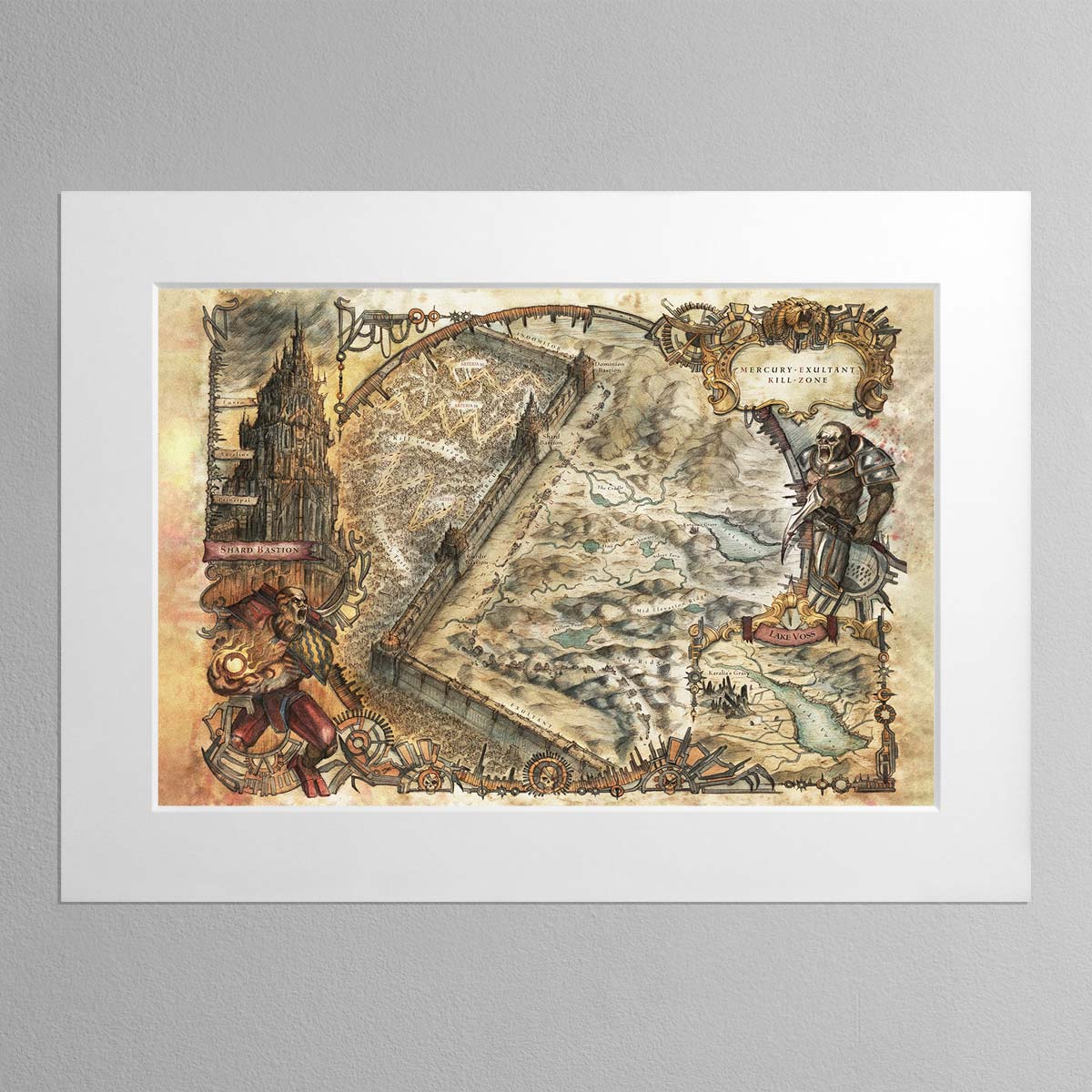 Siege of Terra Mortis Mercury Gate Map – Mounted Print
