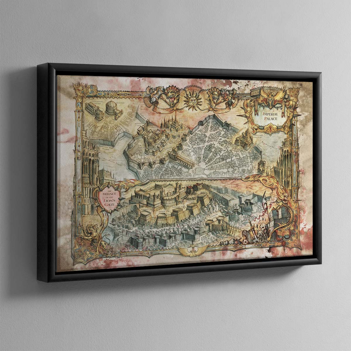 Siege of Terra Saturnine Map – Framed Canvas