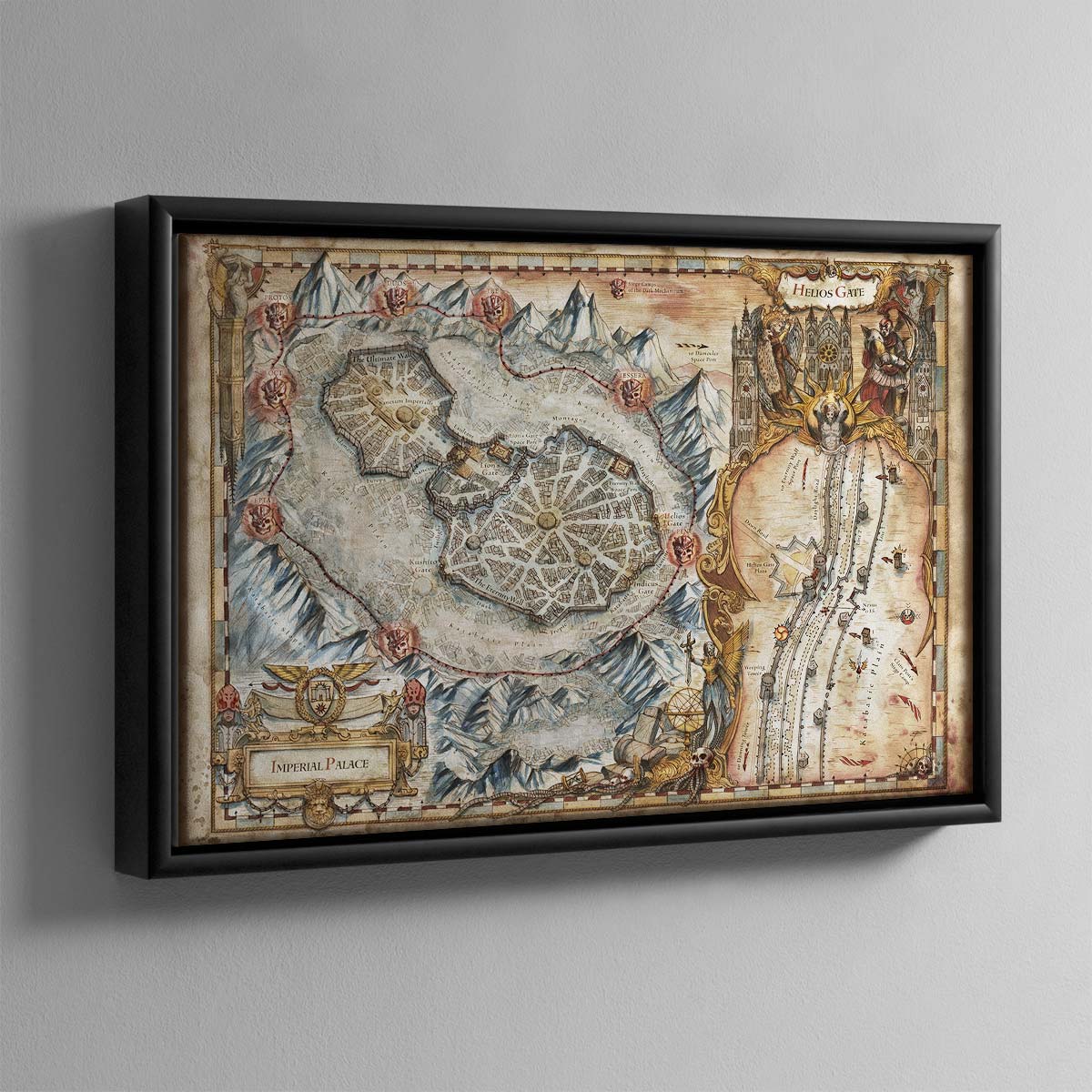 Siege of Terra The Lost and the Damned Map – Framed Canvas