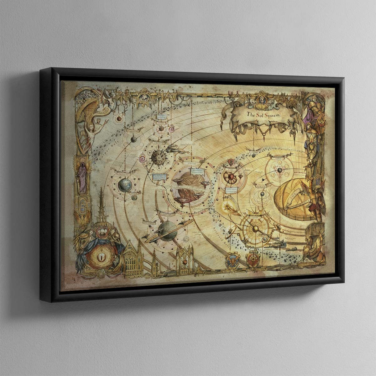 Siege of Terra The Solar War Map – Framed Canvas