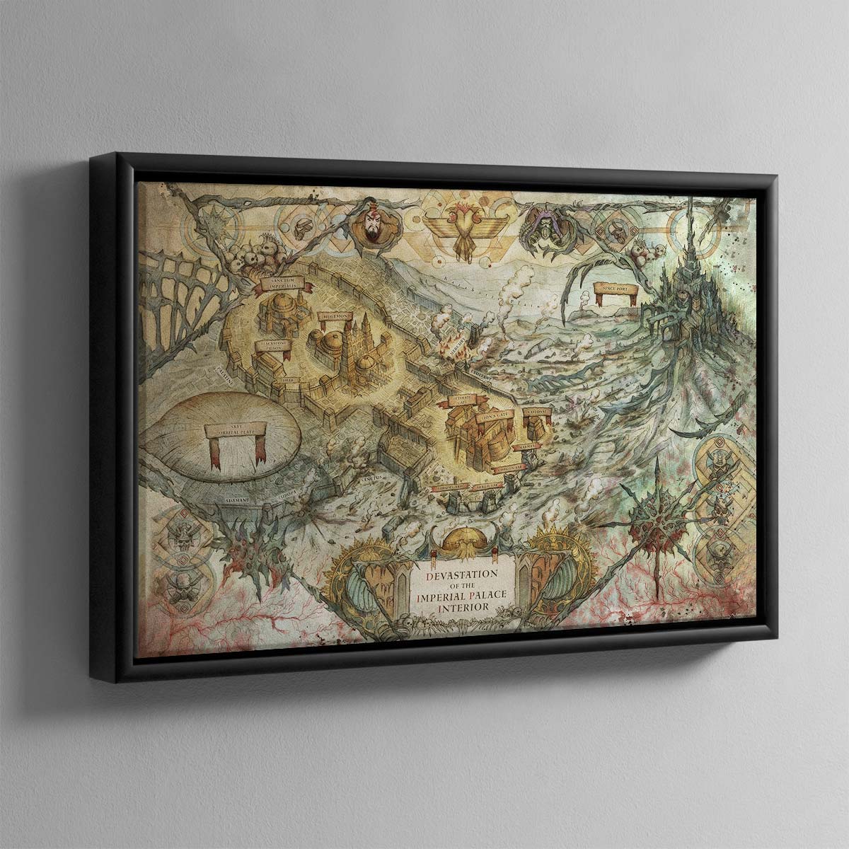 Siege of Terra Warhawk Map – Framed Canvas