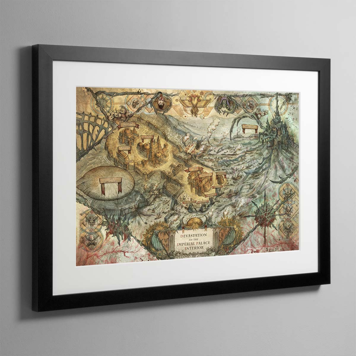 Siege of Terra Warhawk Map – Framed Print