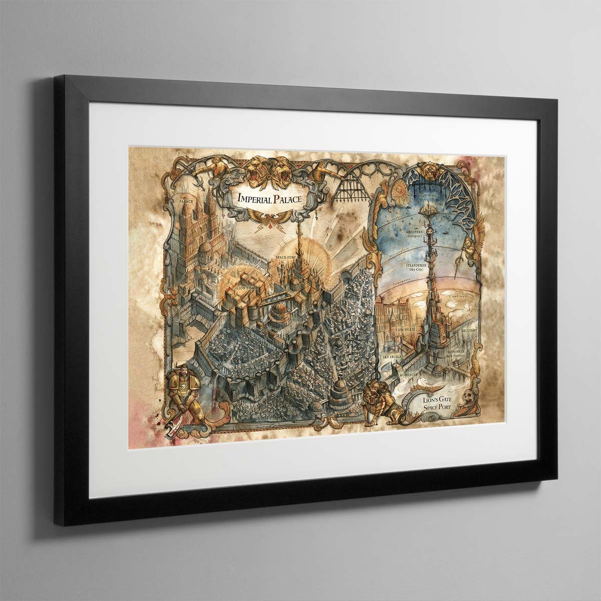 Siege of Terra The First Wall Map – Framed Print
