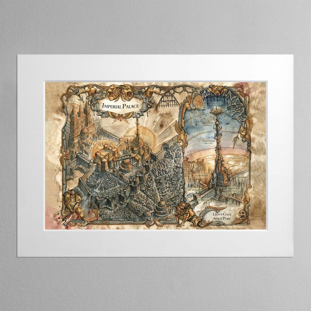Siege of Terra The First Wall Map – Mounted Print