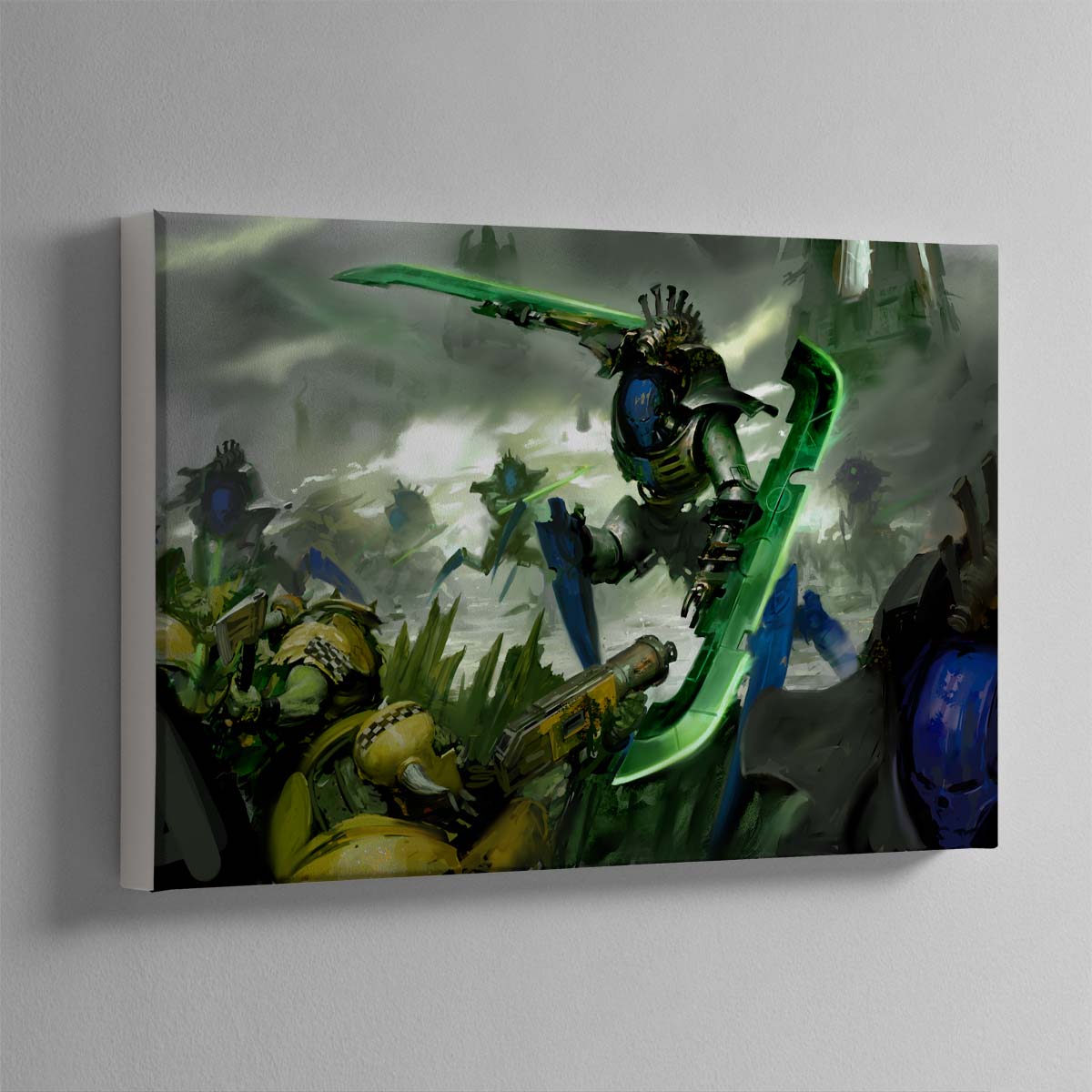 Skorpekh Destoryer Fighting Orks – Canvas