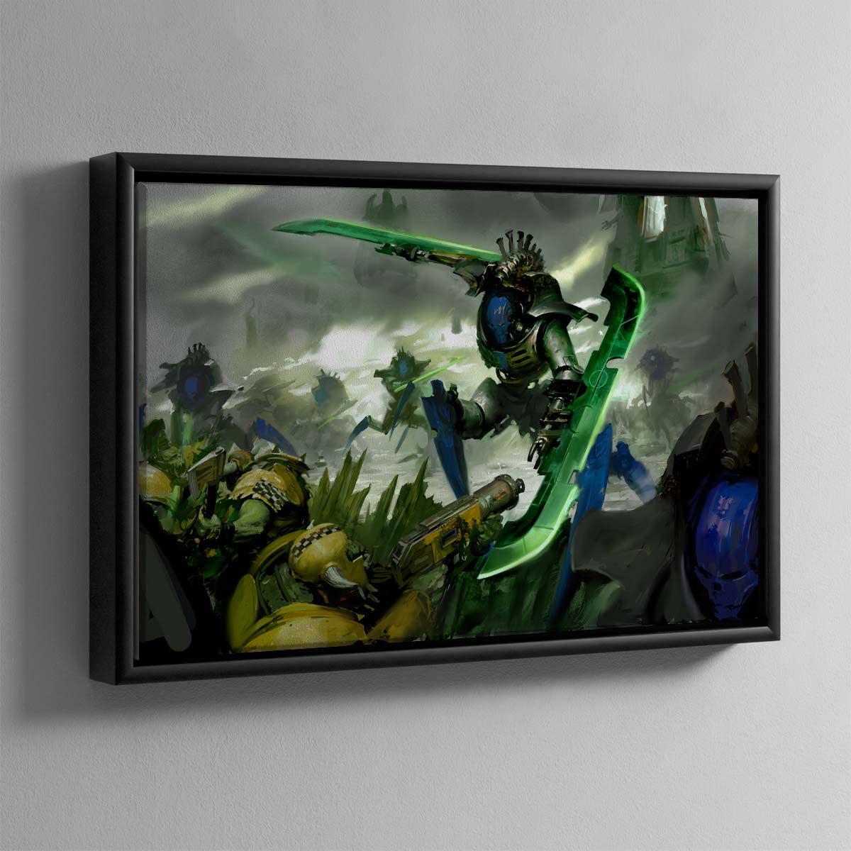 Skorpekh Destoryer Fighting Orks – Framed Canvas