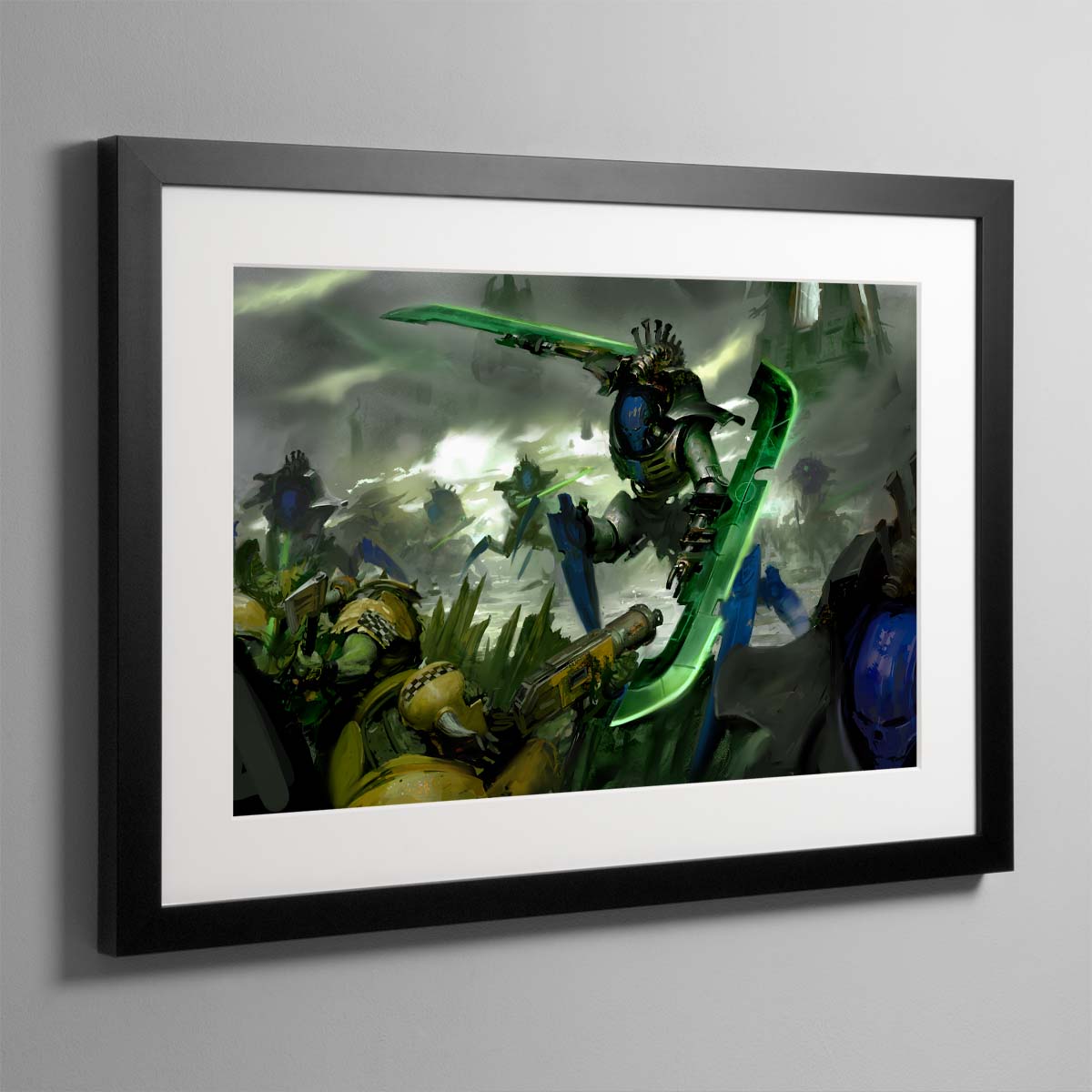 Skorpekh Destoryer Fighting Orks – Framed Print