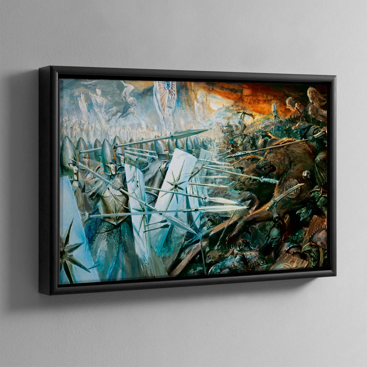 High Elves vs Goblins – 4 Framed Canvas
