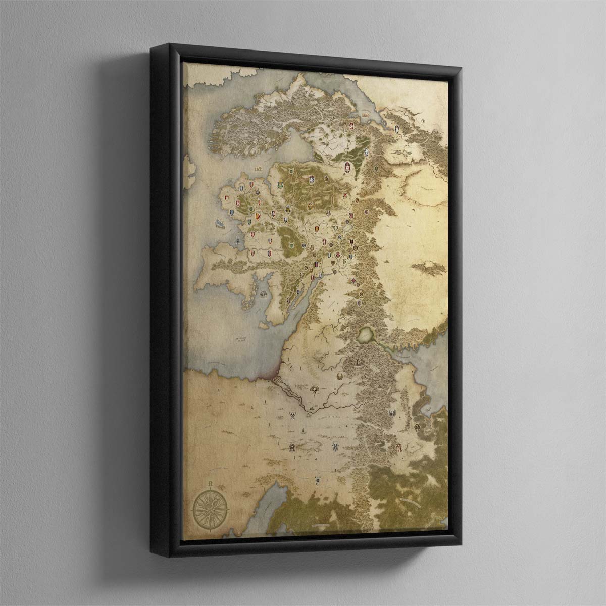 Map of the Old World – 4 Framed Canvas