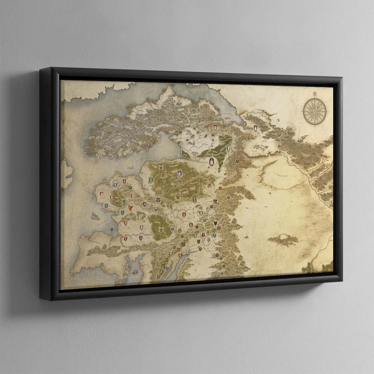Map of the Old World – North – 4 Framed Canvas