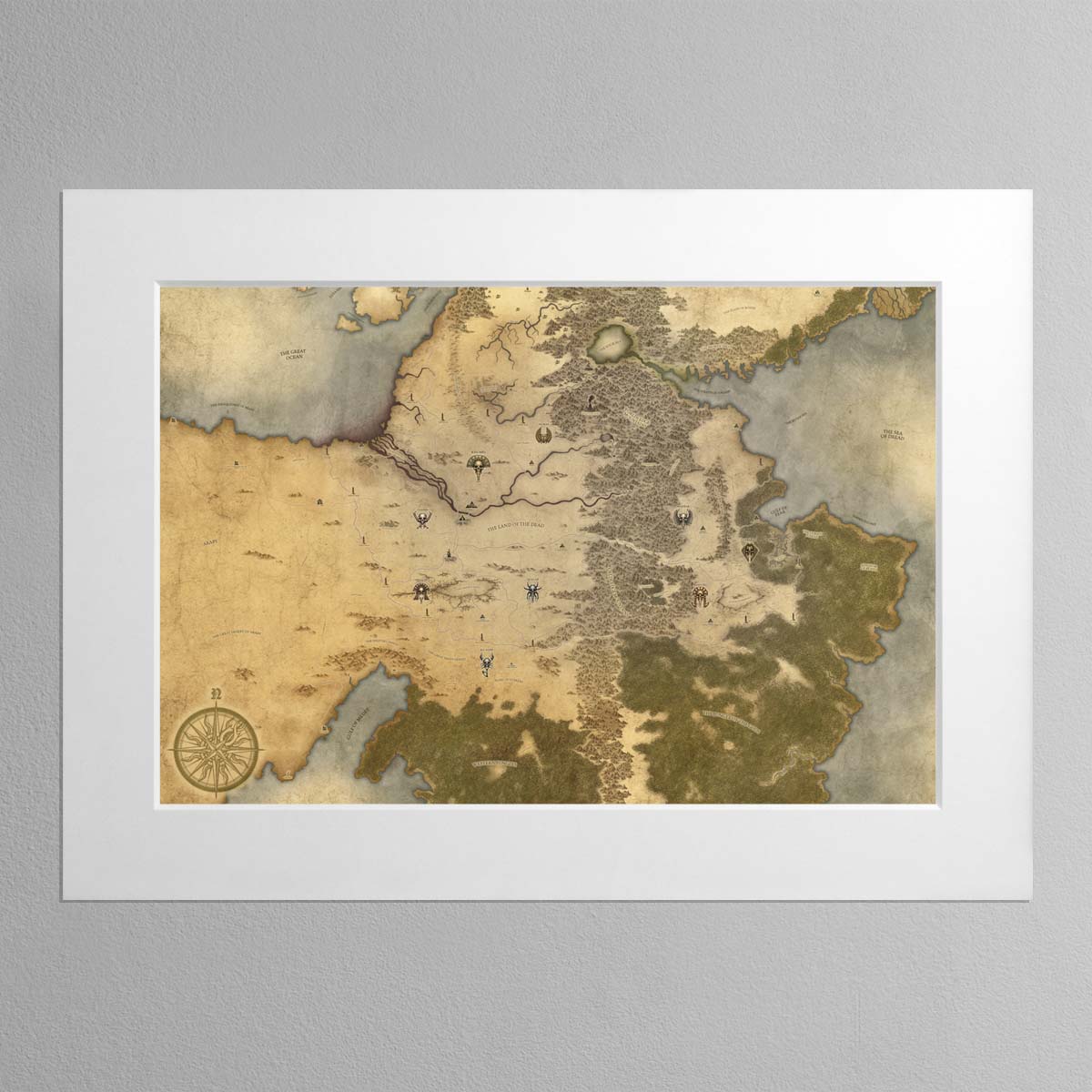Map of the Old World – South – 2 Mounted Print